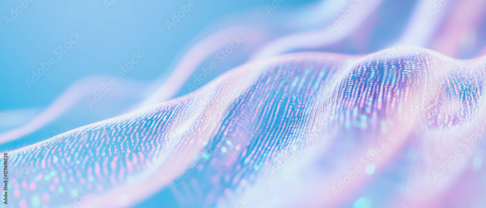 Poster Data streams create an abstract technology background with flowing patterns in the center