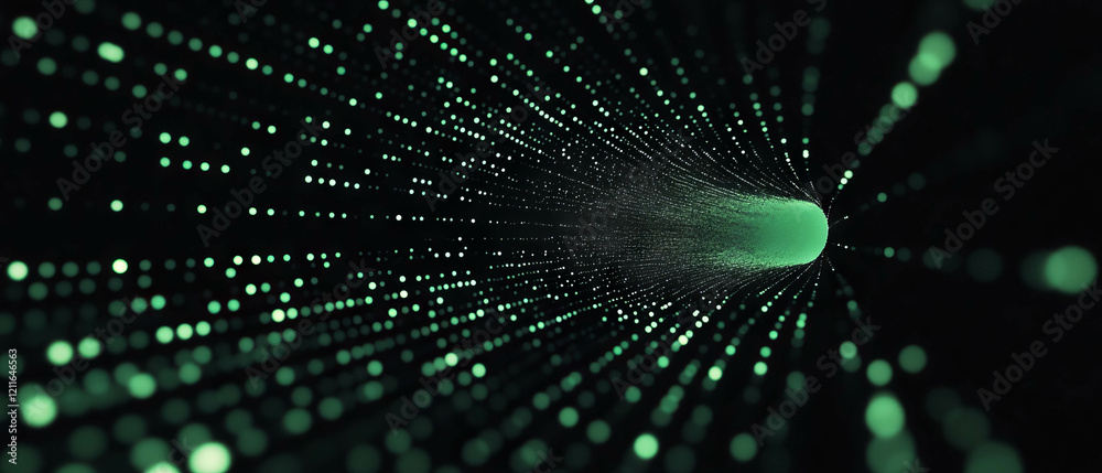 Poster Data streams ripple through digital landscape showcasing connectivity and technological flow