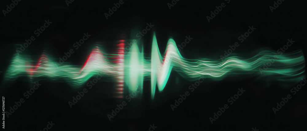 Aufkleber Digital noise waves create an abstract background with a clear center for communication