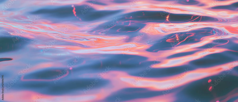 Poster Digital water background flowing with data points and vibrant colors representing information flow