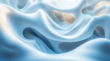Obraz premium Abstract light blue and white flowing shapes.