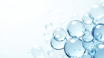 Blue bubbles on white background