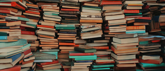 Fototapeta premium Dusty books on a shelf create an inviting literary atmosphere in a cozy environment