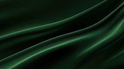 Dark green silk fabric waves, elegant texture background, design resource