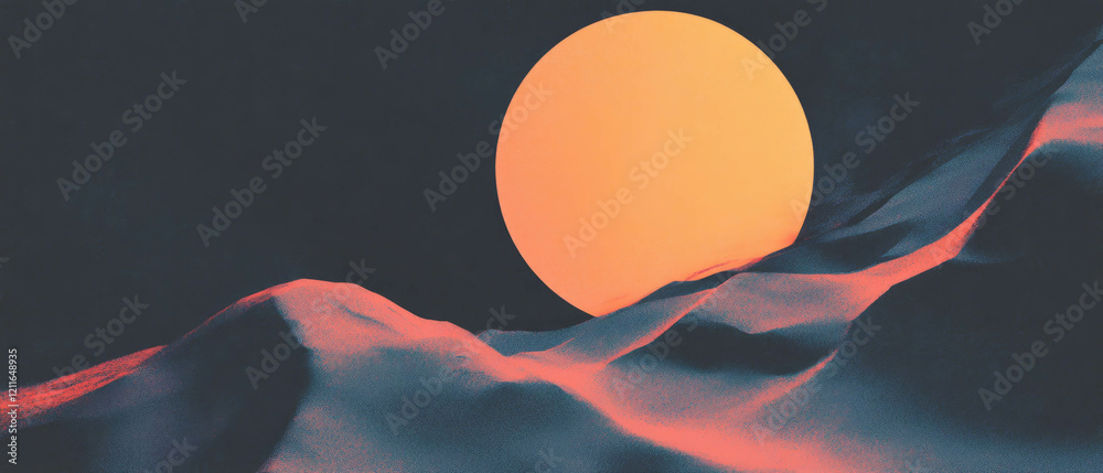 Aufkleber abstract dusty texture with modern shapes and minimalist aesthetic in warm color tones