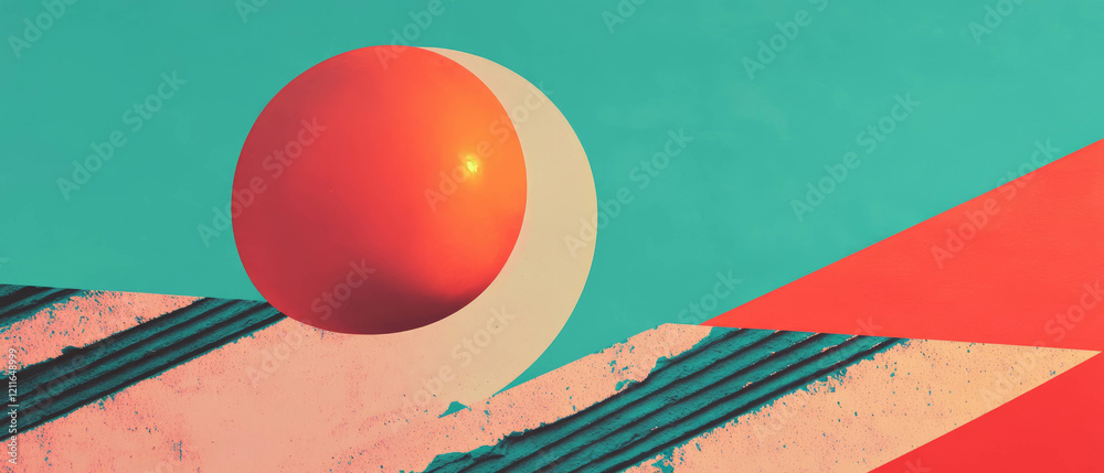Aufkleber Vibrant abstract design with dusty texture and contrasting colors in modern style