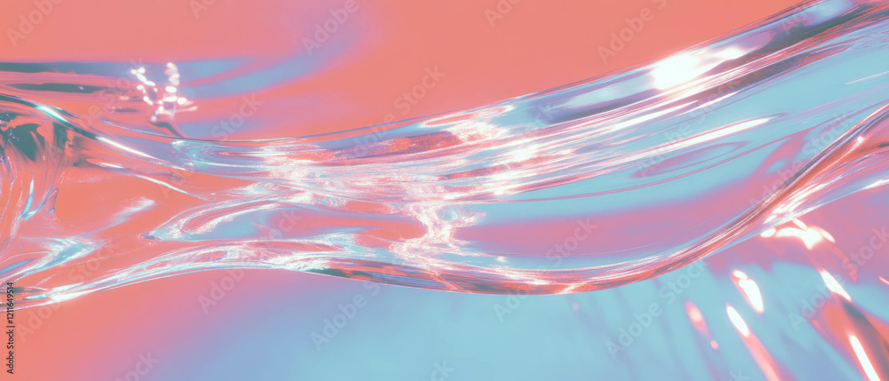Aufkleber Dynamic digital waves create a modern abstract background with negative space