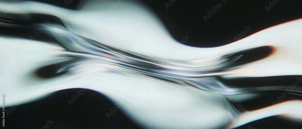 Poster Dynamic digital waves flowing through modern abstract design with negative space