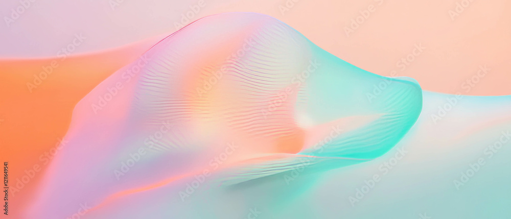 Poster Dynamic digital waves create an abstract background with central negative space