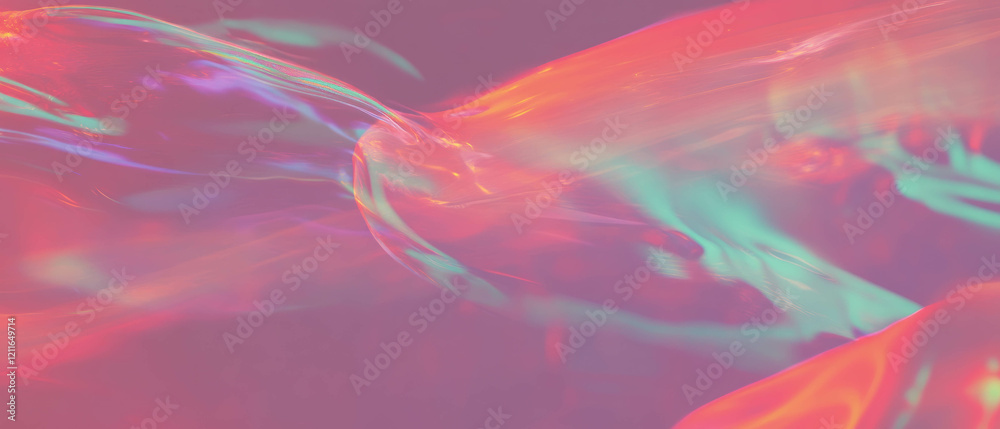 Poster Dynamic digital waves create a vibrant abstract background with still center space