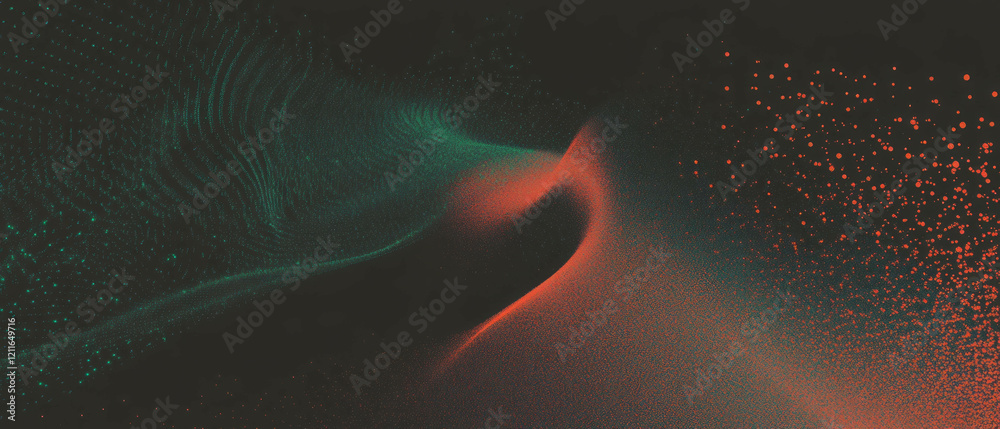Poster Flowing digital particles create a captivating abstract backdrop for data visualization
