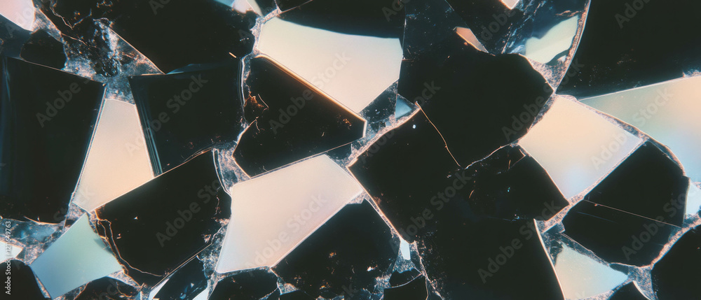 Aufkleber Fragmented onyx pieces with abstract space for a custom message or banner design