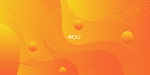 Bright and colorful abstract orange geometric wave background. Fluid color design with shadow lines. Fluid shape composition. Vector Eps10.