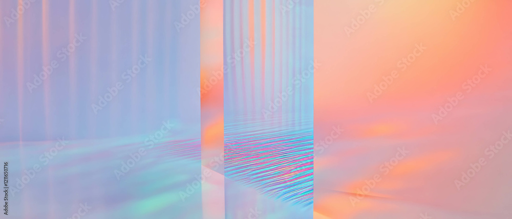 Aufkleber Exploring a holographic blockchain grid with a vibrant abstract background