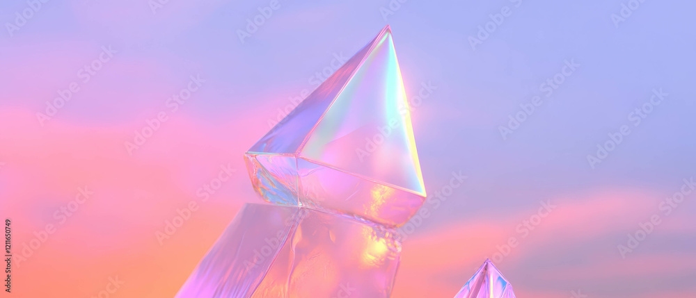 Aufkleber Holographic blockchain grid and digital banner create an immersive abstract background