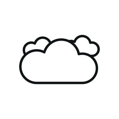 Cloudy icon featuring soft, fluffy clouds in a modern flat style, perfect for weather apps and forecasts.