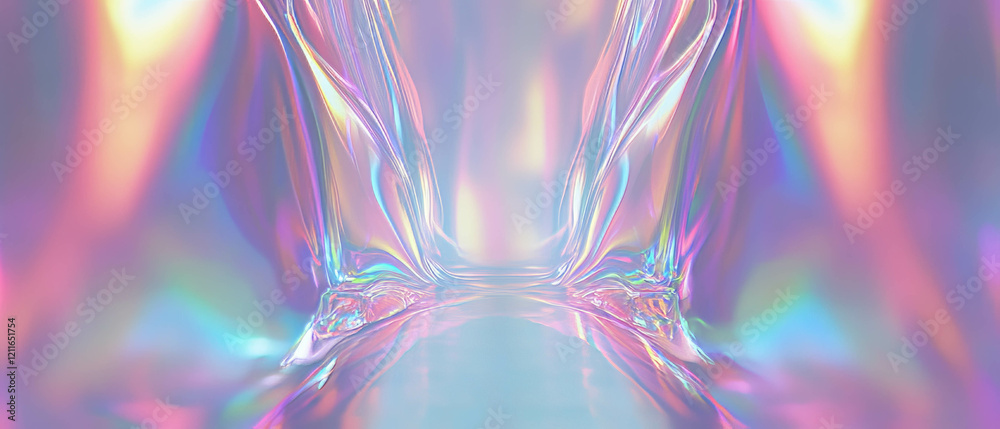 Poster Vibrant holographic light flares create a mesmerizing abstract backdrop for design