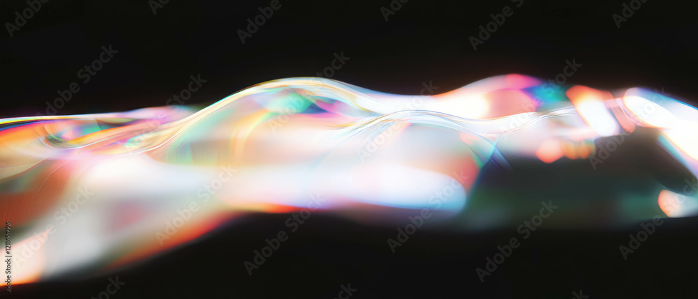 Aufkleber Dynamic holographic light trails create a captivating abstract background design