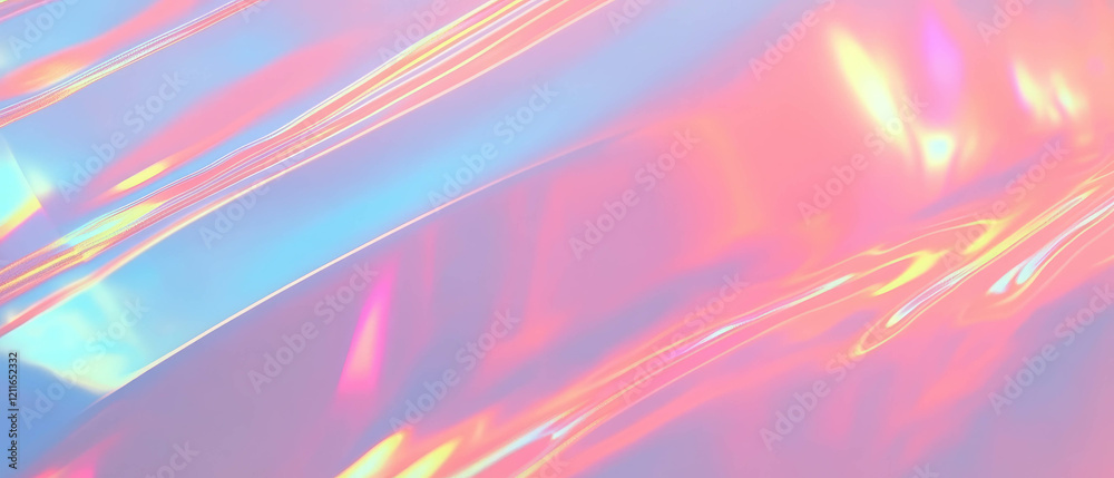Poster holographic mosaic with geometric banner style and vibrant colors in abstract design