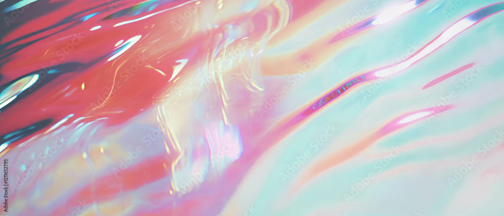 Aufkleber Holographic waves create a dynamic backdrop for futuristic presentations and tech displays