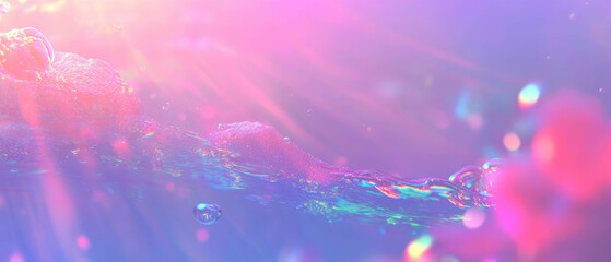 Holographic underwater background with calming hues and space for branding