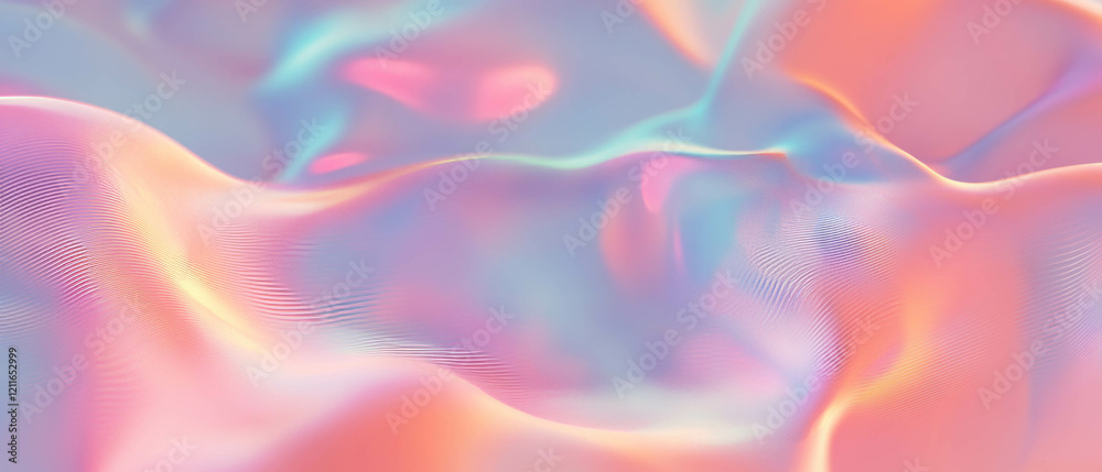 Poster Interconnected digital waves create a vibrant and clear central focus in modern technology design