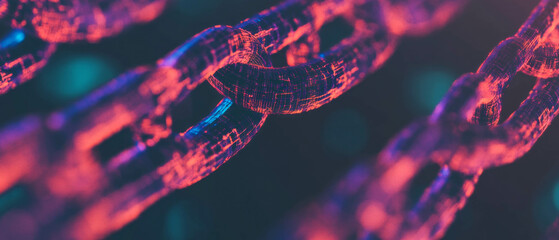 Exploring interconnected blockchain nodes with a central focus point in a tech-inspired backdrop