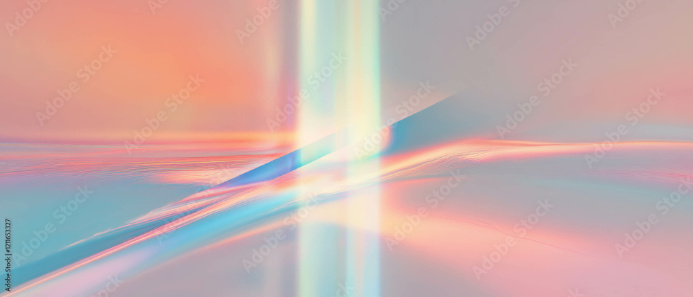 Poster abstract light holographic prism design with a futuristic style and empty center