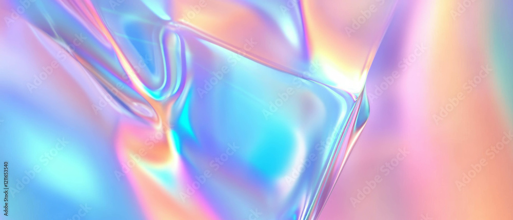 Poster Light refracting abstract background with sparkling effects and empty center design
