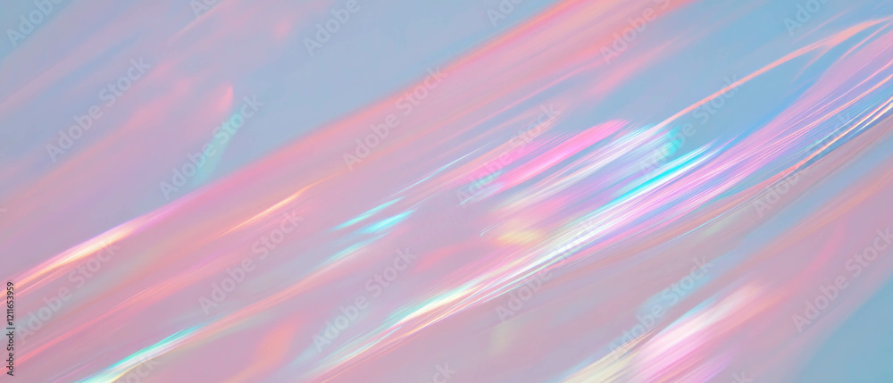 Poster Light streaks weave intricate knots and patterns across a vibrant abstract background