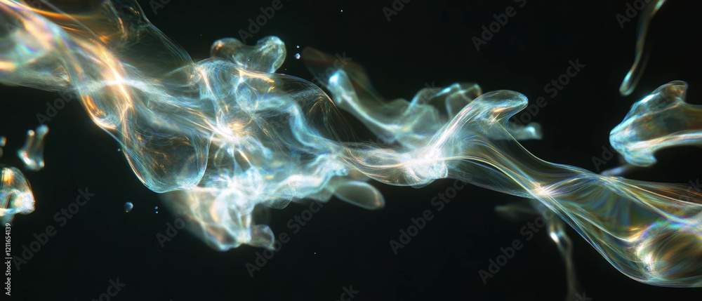 Poster Light streaks create an abstract background with dynamic simulations and virtual forces