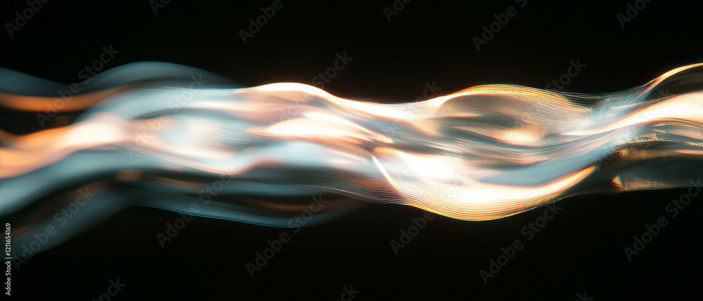 Fototapete Vibrant light streaks creating dynamic abstract patterns and flows in a dark background