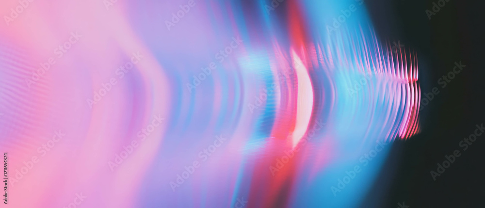 Poster Dynamic light streaks create vibrant patterns in response to sound frequencies