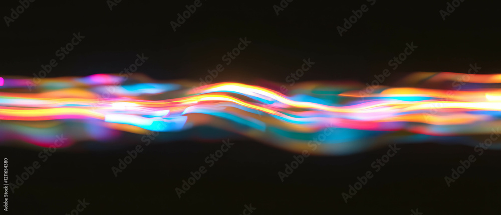Aufkleber Dynamic light streaks creating patterns in response to sound waves