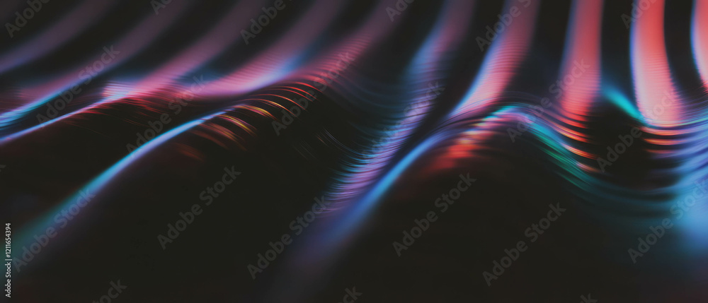 Poster Dynamic light streaks create a vivid abstract representation of sound visualization