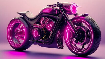 Futuristic Neon Motorcycle Design A Sleek Powerful Ride