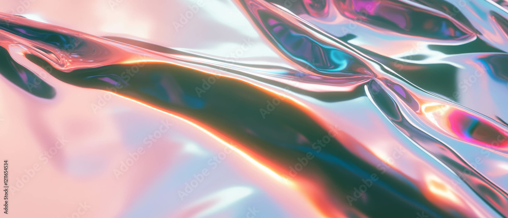 Poster exploration of light streaks on metallic surfaces creating an abstract modern background