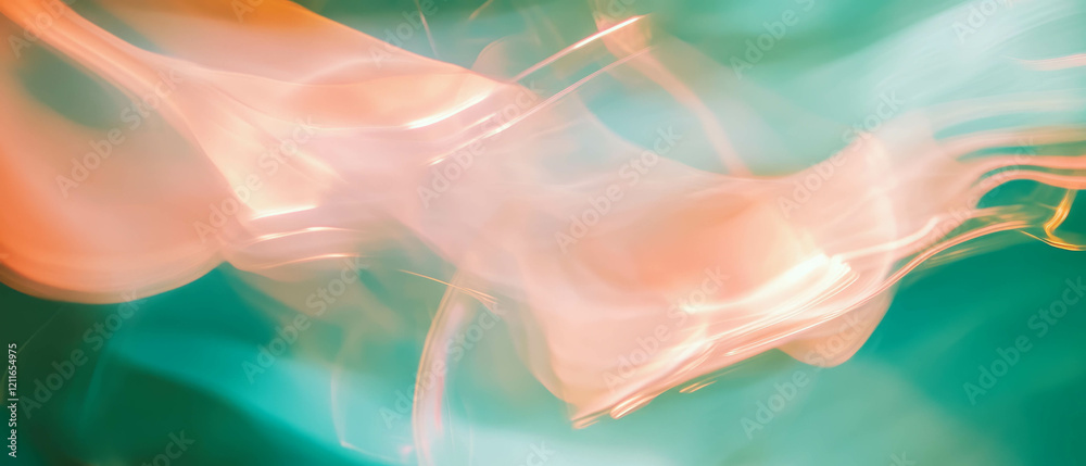 Poster Light streaks create an abstract blur depicting intense speed and dynamic motion