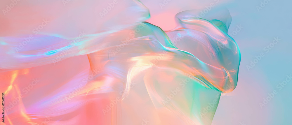 Poster Light streaks create a vibrant abstract background with layers and flowing forms