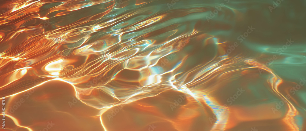 Poster Overlapping ripples create dynamic interference patterns with vibrant textures