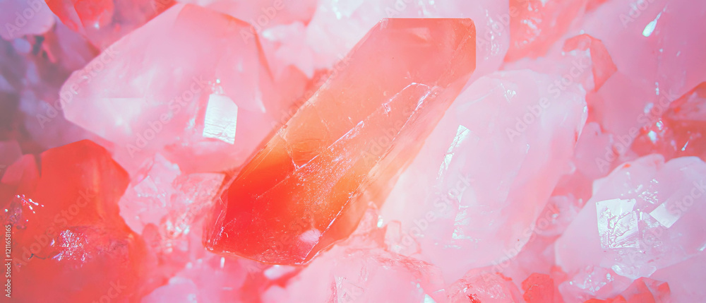 Poster exploring the beauty of pink onyx with abstract fragments and open space