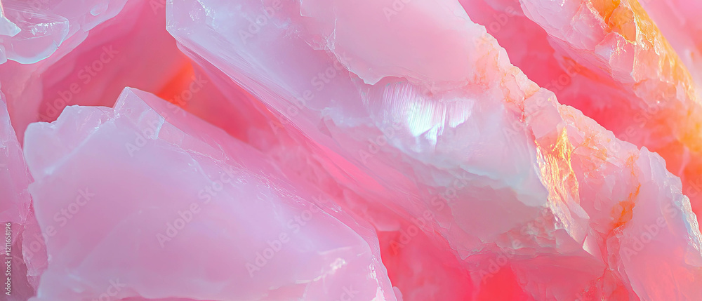 Poster abstract pink onyx background with fragmented pieces and central empty space