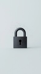 Naklejka premium Secure Lock with Minimalist Design and Dust Particles