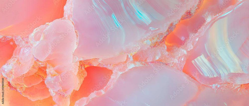 Poster Vibrant textures of pink onyx creating a mesmerizing abstract background display