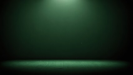 Obraz premium Dark green backdrop with soft lighting, creating a serene and dramatic atmosphere for presentations