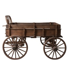 Fototapeta premium Antique Wooden Farm Wagon in Rustic Style