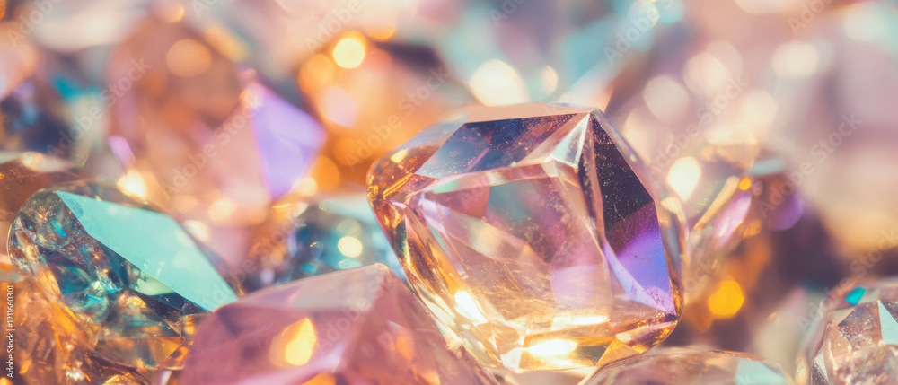 Aufkleber sparkling rainbow gemstones create an abstract and luxurious background