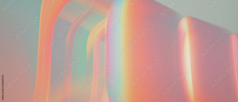 Poster rainbow geometric patterns create an optical illusion in vibrant hues