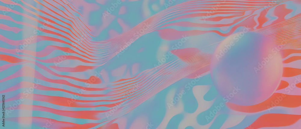 Poster vibrant rainbow geometric patterns create an optical illusion in abstract art design