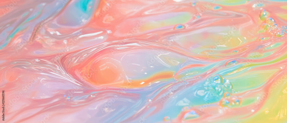 Poster Swirling rainbow colors create an abstract display of fluid motion and patterns in the background